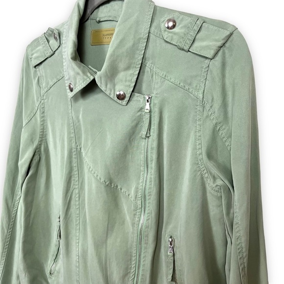 BLANK NYC Jacket Womens Small Green Sage Moto Military Contemporary - Picture 8 of 15